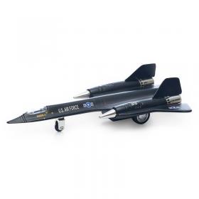 Lockheed SR-71 Blackbird diecast plastic black US Air Force toy with wheels